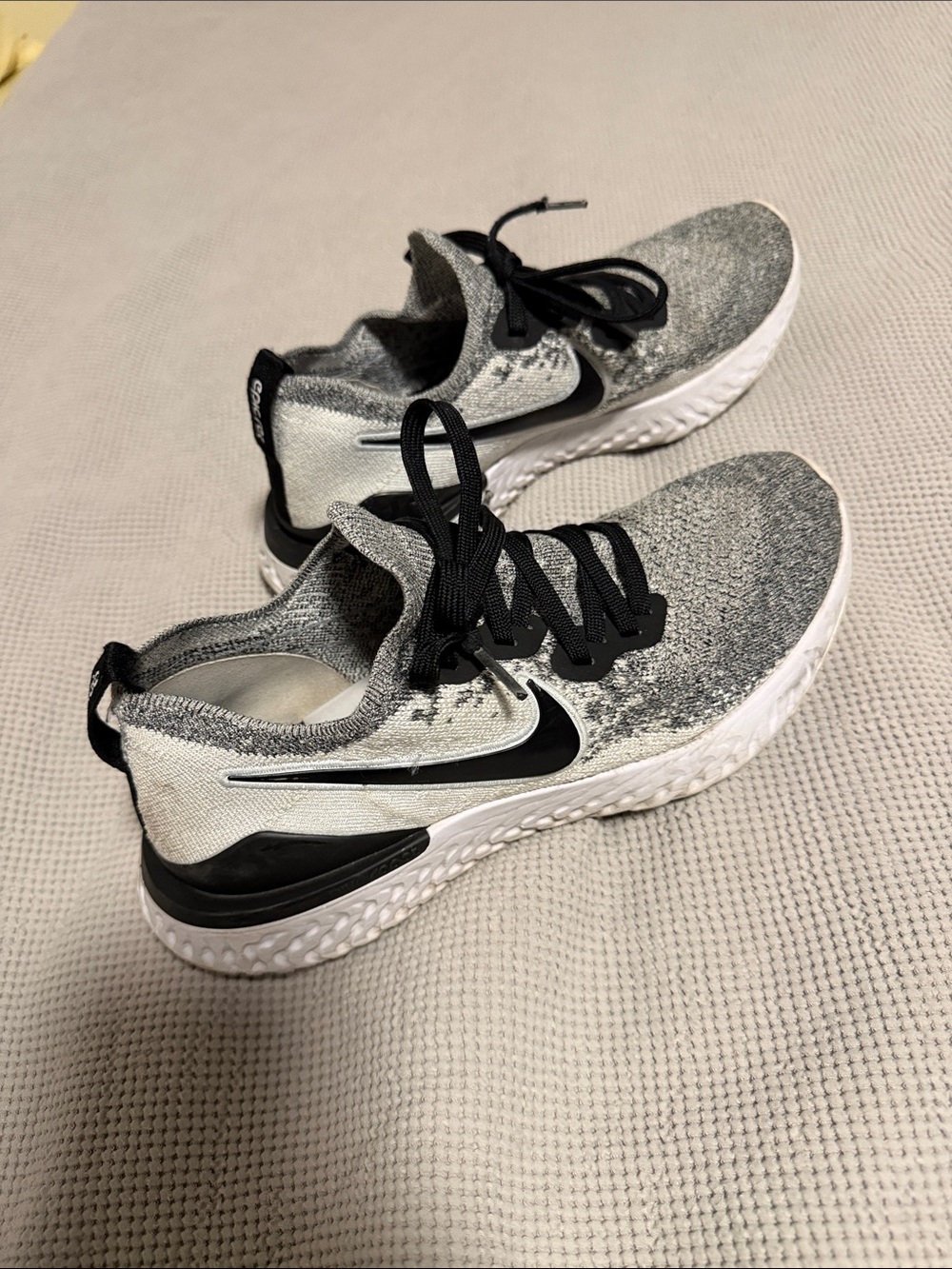 Nike Grey and Black Knit React Trainers